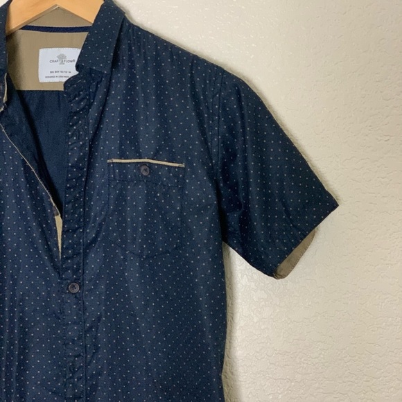Craft+Flow | Blue slim cotton short sleeve button down shirt size 10/12 … - Picture 4 of 8